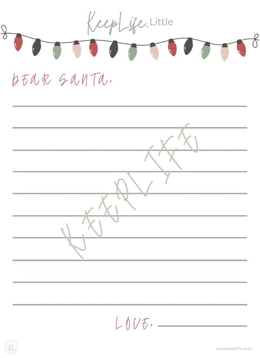 KeepLife.LITTLE Santa Letter and Wish List (printable)